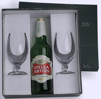 Copa stella cervecera lisa c-regalo x 2 p-botella